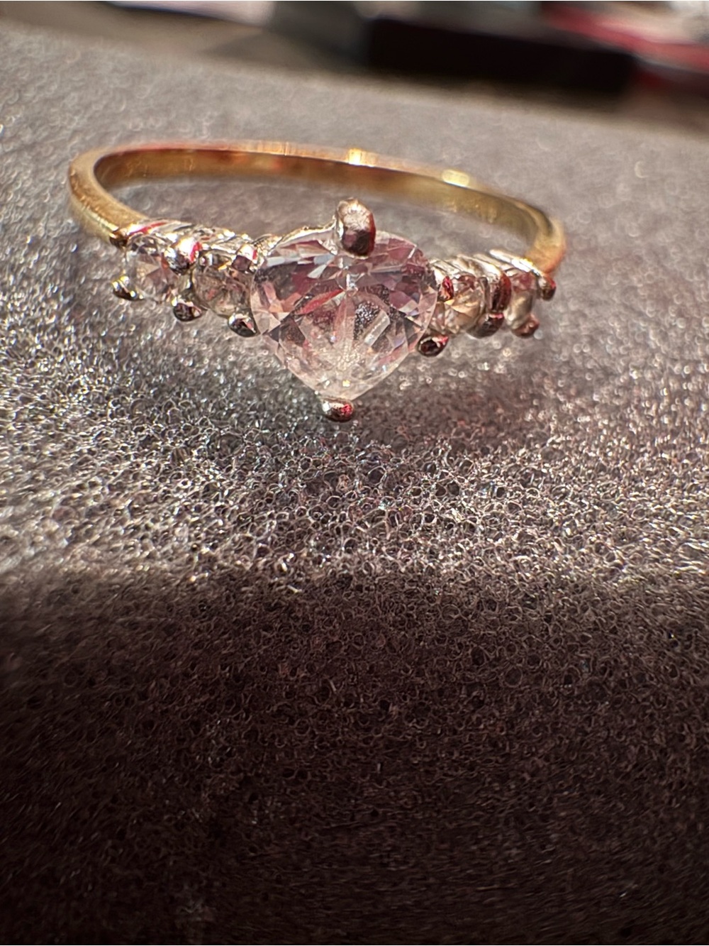 Clear Crystal Heart Ring - Women's Jewelry